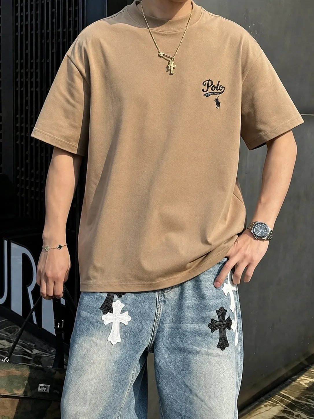 Ralph*Lauren* Hot Sale · g 《 》 tee ， Same Style ， : Black White Coffee Brown Size：S（90-130 ） M（125-150 ） L（135-165 ） XL（160-190 ） XXL（185 ）